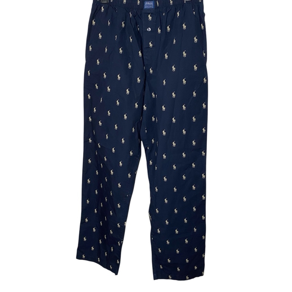 Polo by Ralph Lauren Blue and White Joggers with Classic Pattern